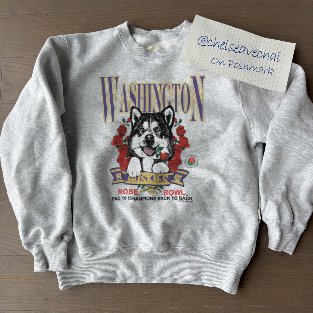 Vintage 1992 University Of Washington Huskies Rose Bowl Football Ncaa Sweatshirt